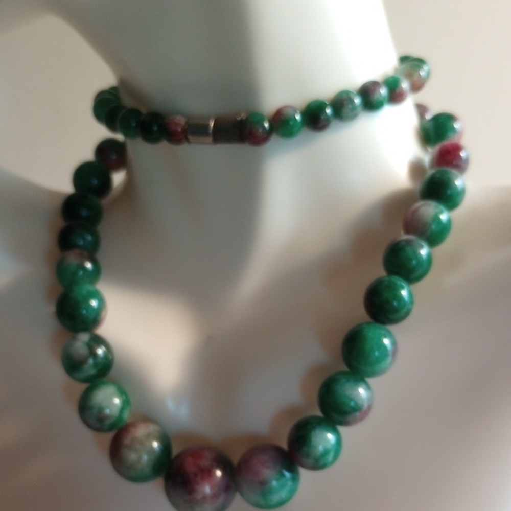 Vintage Green Chrysocolla Elegant Choker Necklace 17" Long